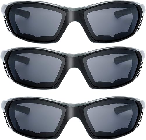 Anteojos de motocicleta con marco acolchado, lentes con bloqueo total de UVB, para actividades al aire libre