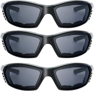 Motorcycle Riding Glasses Padded Frame Lens Block 100% UVB/UVB for Outdoor Activity Sport