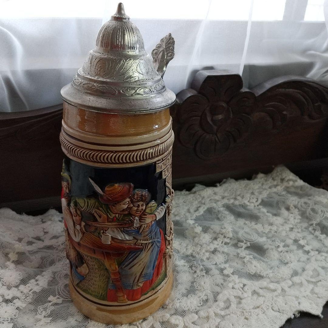 Amazon.co.jp: ドイツ製 ビールジョッキ ビアマグ 蓋付き アンティーク