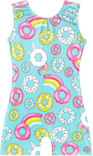 EQSJIU Leotardos de gimnasia para niñas y niños, diseño de mosaico de arco iris, sirena, mariposa, estrellas, leopardo, galaxia, teñido anudado,