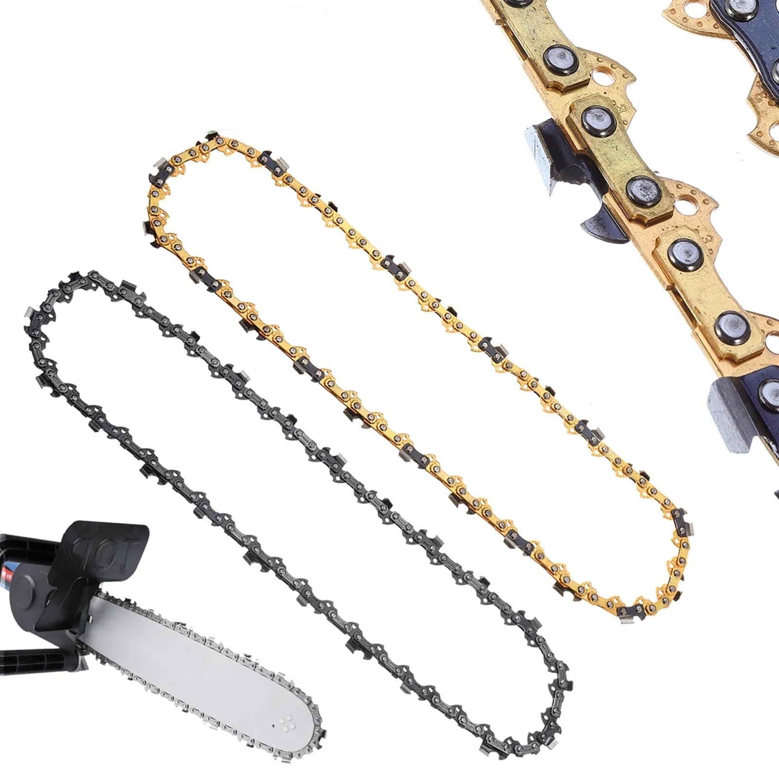 Accesorios para reparación de cadenas de sierra, Confezione da 2 catene for motosega in acciaio, passo 3/8 LP for motoseghe elettriche, barre di diverse dimensioni(20 Inch 76drive Link)