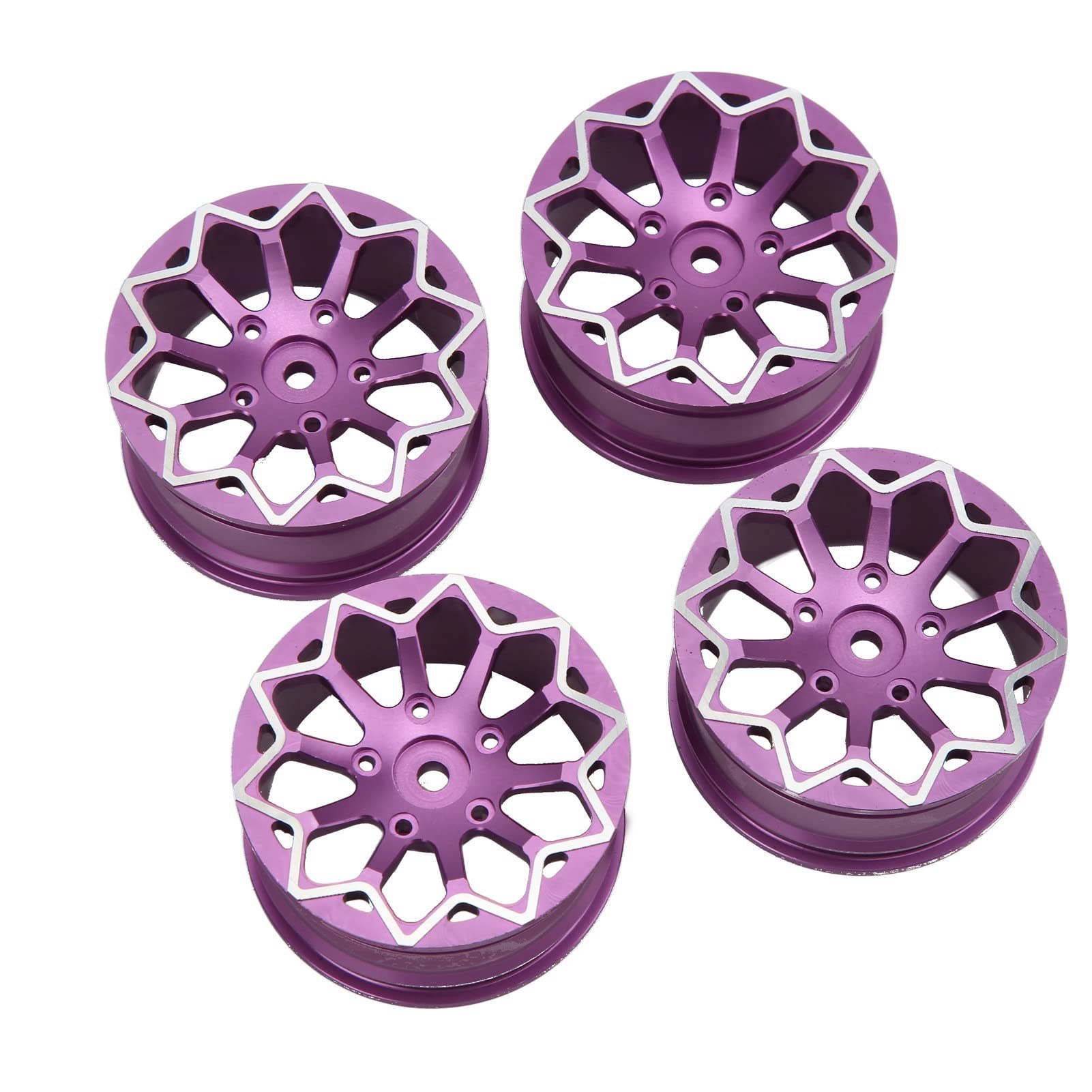52mm aluminiowe felgi RC ze stopu aluminium wysoka wydajność trwałe lekkie do samochodu wyścigowego 1/10 Drift On Road Racing kompatybilne z HSP HPI Kyosho (Purple)
