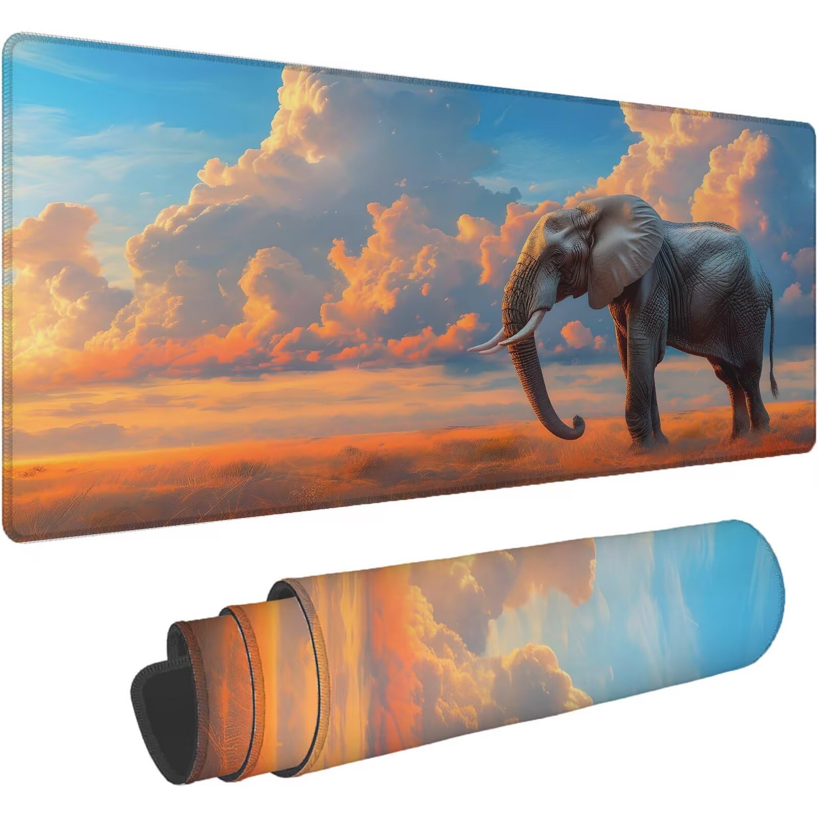 Podkładka pod mysz XXL 1600 x 800 mm pomarańczowa kolorowa podkładka pod mysz do biura zwierząt podkładka pod mysz do gier antypoślizgowa gumowa podstawa zszyte krawędzie akcesoria biurowe praca do