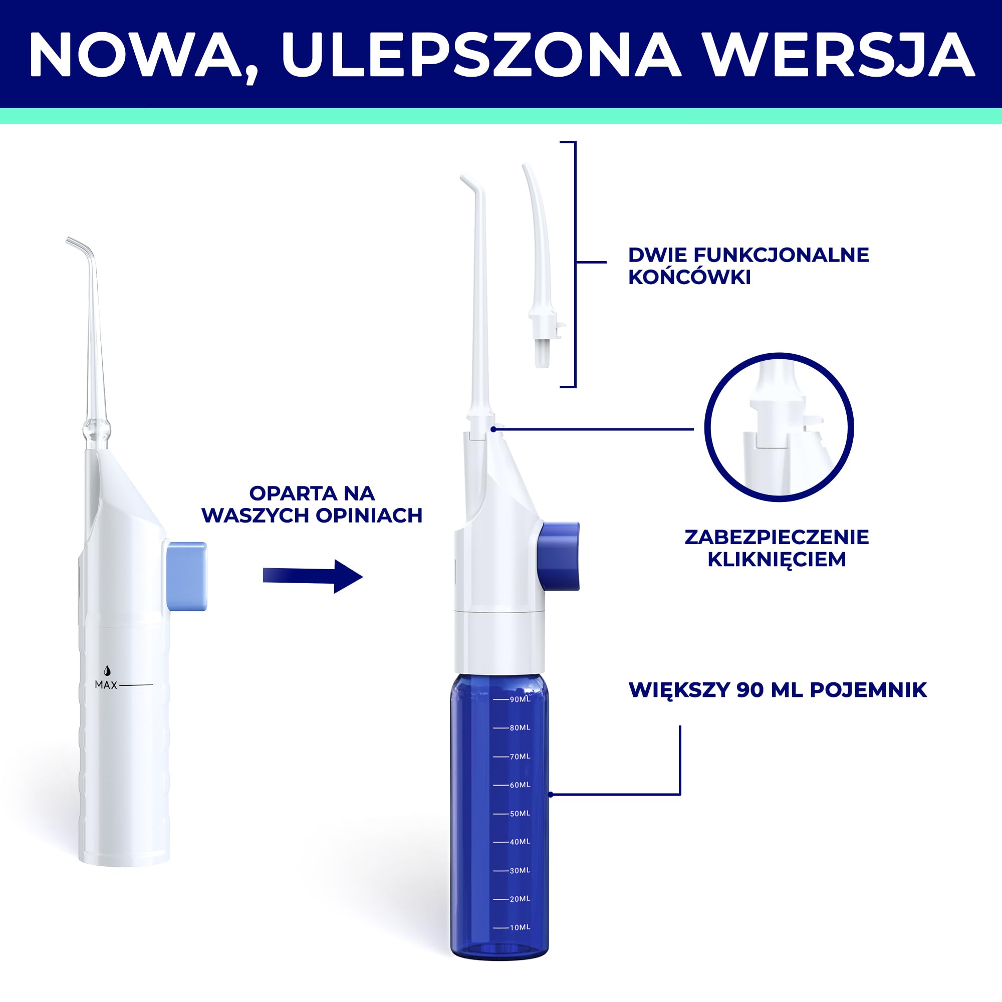 Oravix Irygator do Jamy Ustnej, Usuwanie Kamieni Migdałkowych, Bezprzewodowy, do Usuwania Kamieni Migdałków, Irygator Jamy Ustnej