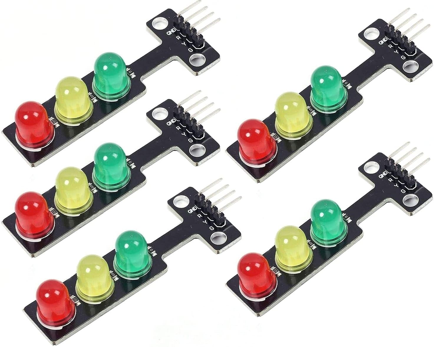 Adeept 5PCS Mini Traffic Light LED DC 5V 5mm Display Module for Arduino Creative DIY Project Kit, Raspberry Pi, Traffic Light for Traffic System Model
