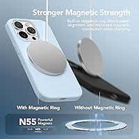 Vista 3 de GONEZ Funda de silicona para iPhone 14 Pro Max, compatible con MagSafe, con protector de pantalla + protector de lente de cámara, silicona líquida a