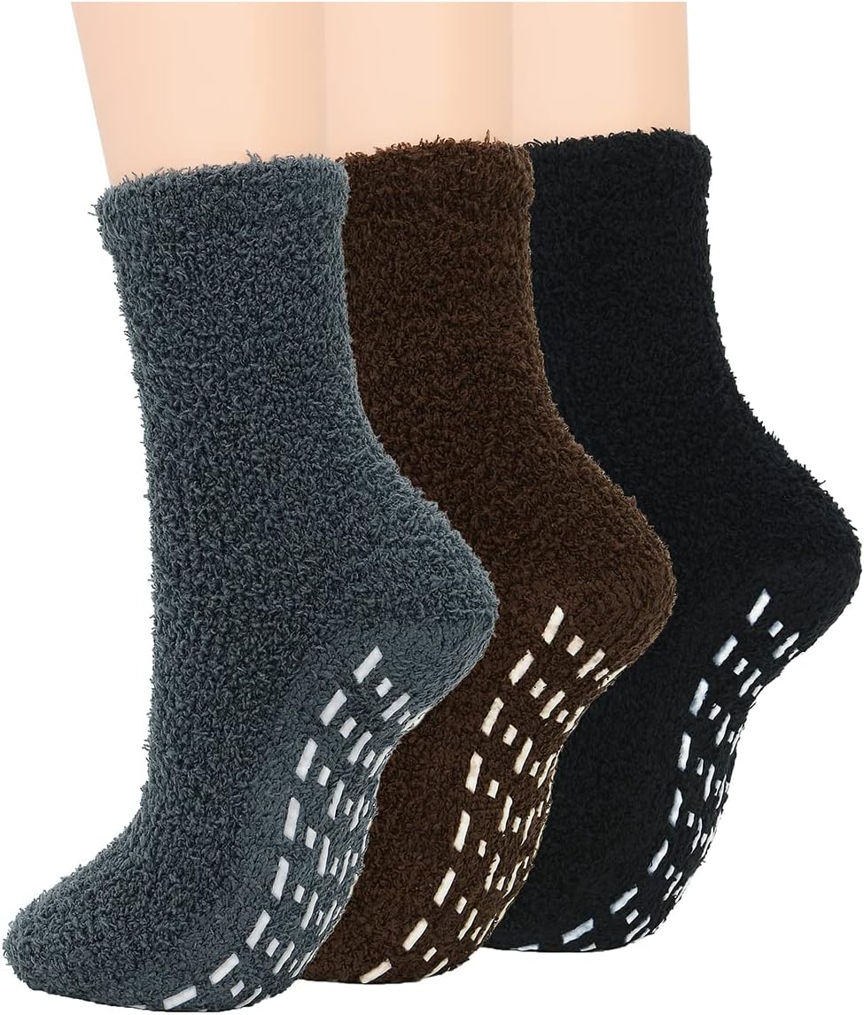 Azue Fuzzy Warm Slipper Socks Women Super Soft Microfiber Cozy Sleeping Socks 6 or 5 Pairs