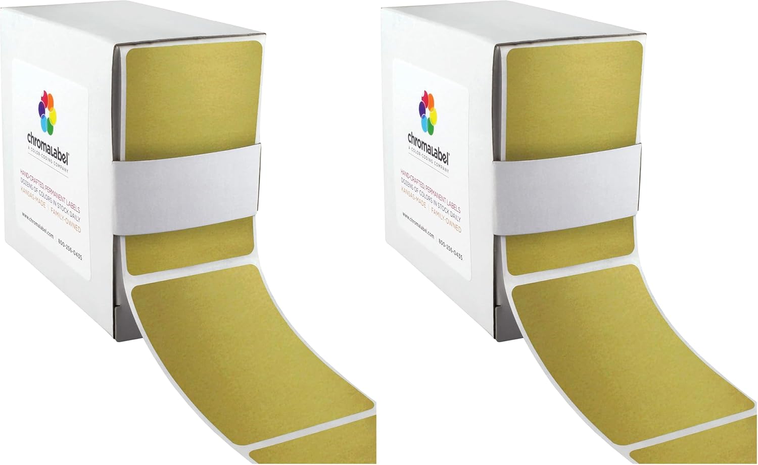 ChromaLabel 2 x 3 inch Permanent Color Code Rectangle Labels, 100 Stickers per Dispenser Box, White (Pack of 2)