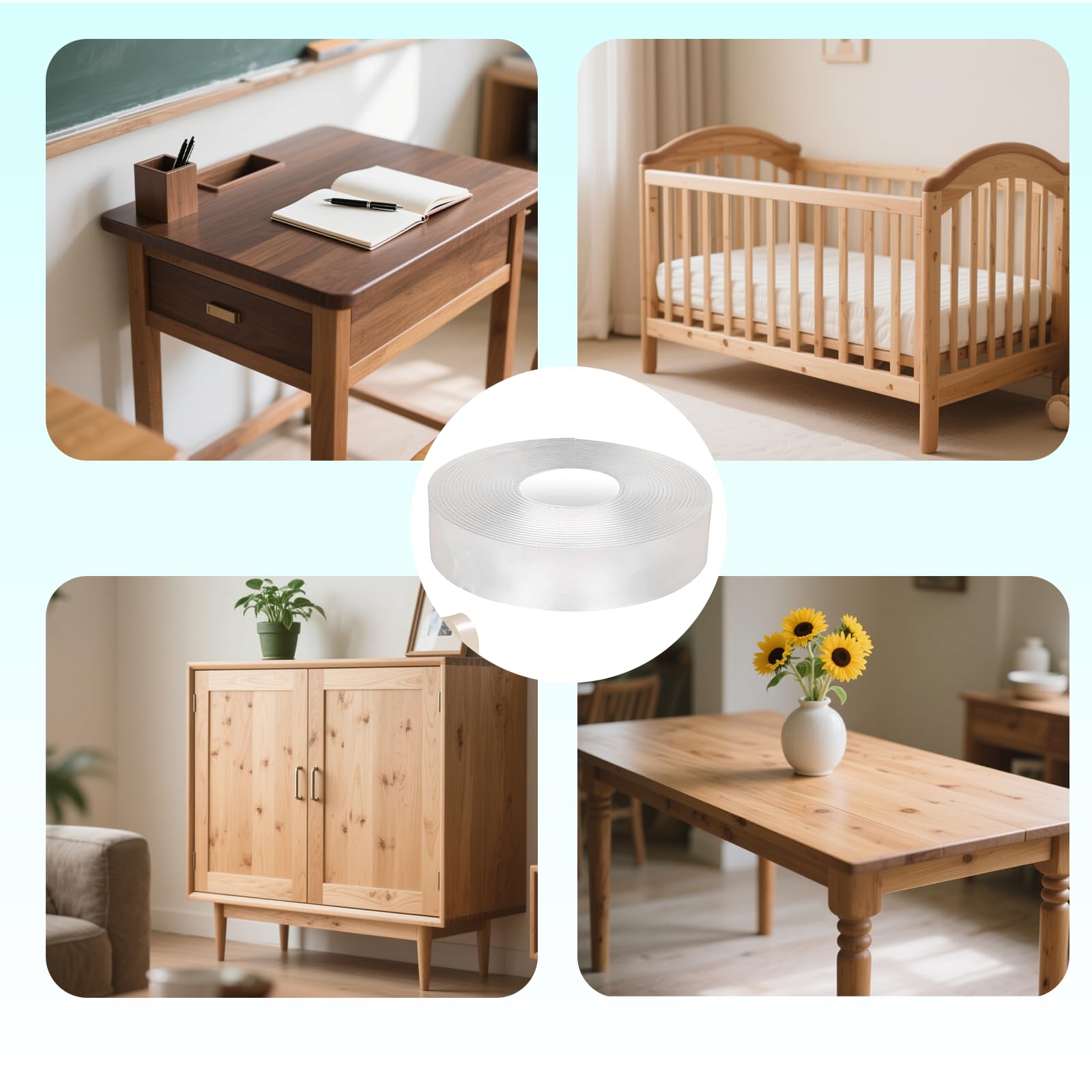 Vyqrx 2mm×5m Edge Protector Table Furniture Corner Protectors Rubber For Kids Baby Safety (1, 2cm×5m), Transparent - Image 4