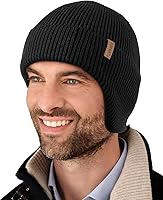 FURTALK Men's Winter Beanie Hat with Earflaps - Warm Fleece Lined Knitted Cap for Outdoor Cold Weather Protection