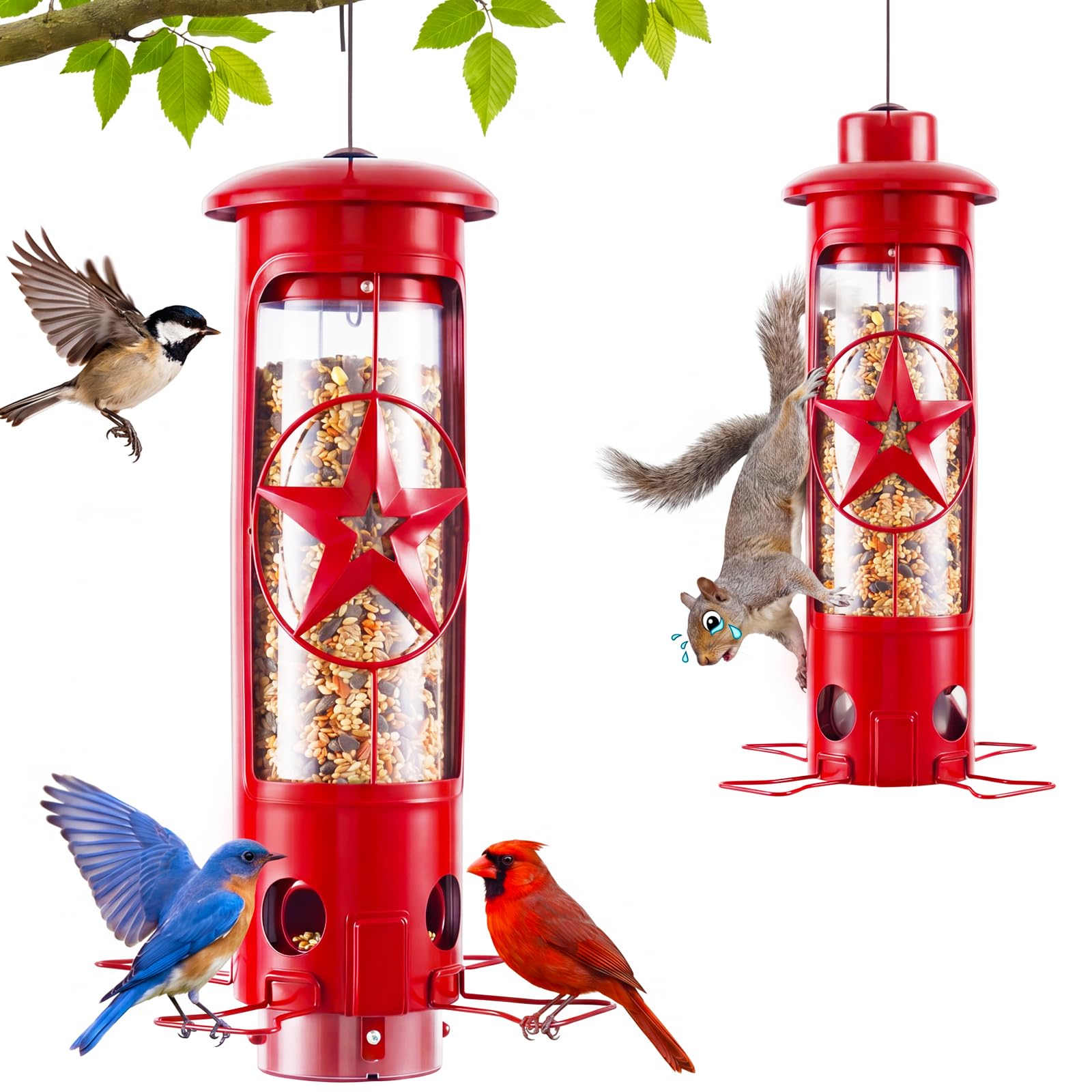 ZZOOEE Squirrel Proof Bird Feeder