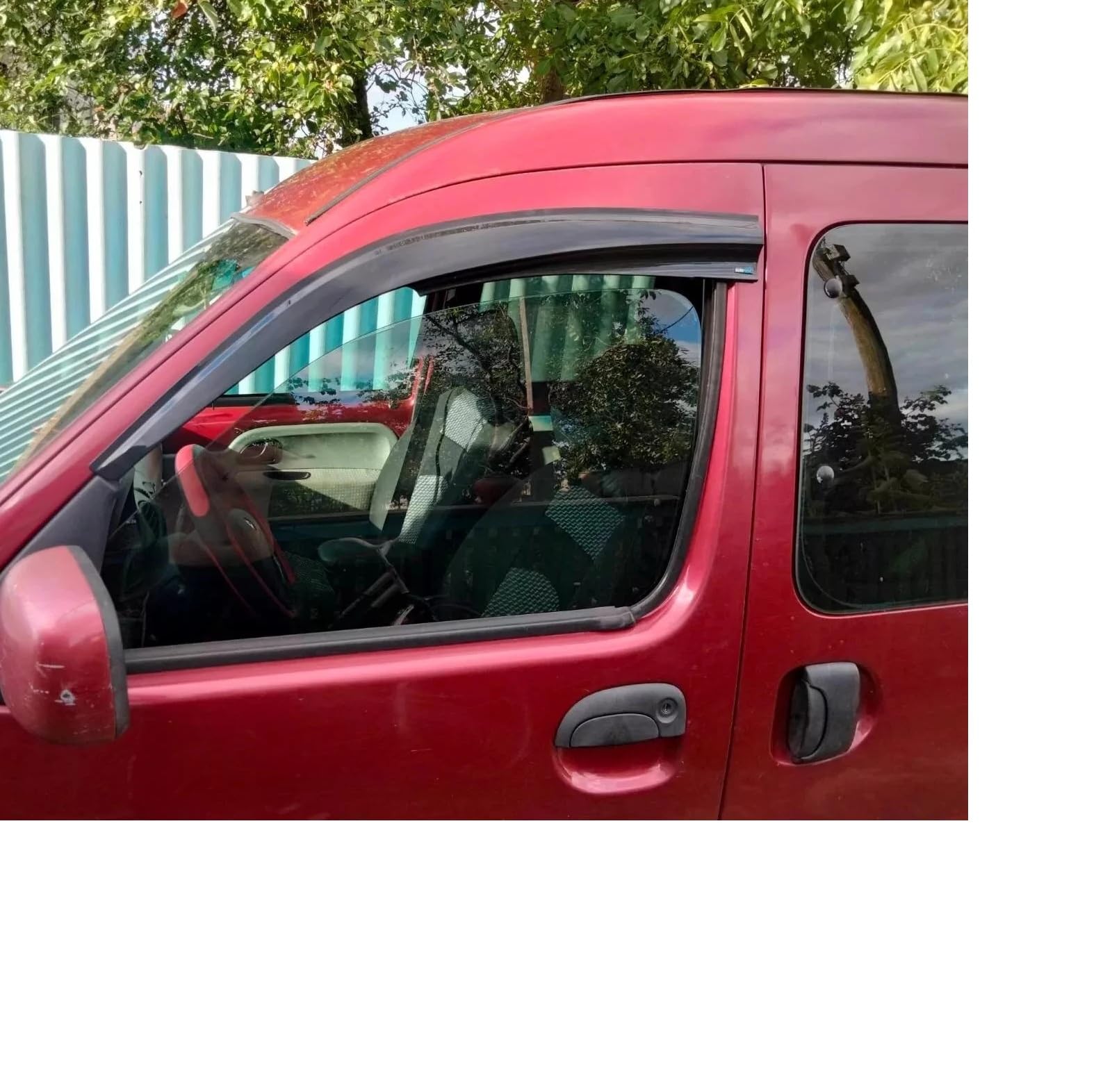 Deflettori d'aria per finestrini laterali Compatibili con Renault Kangoo I X76 1997-2008 parapioggia deflettori adesivi 2 pezzi