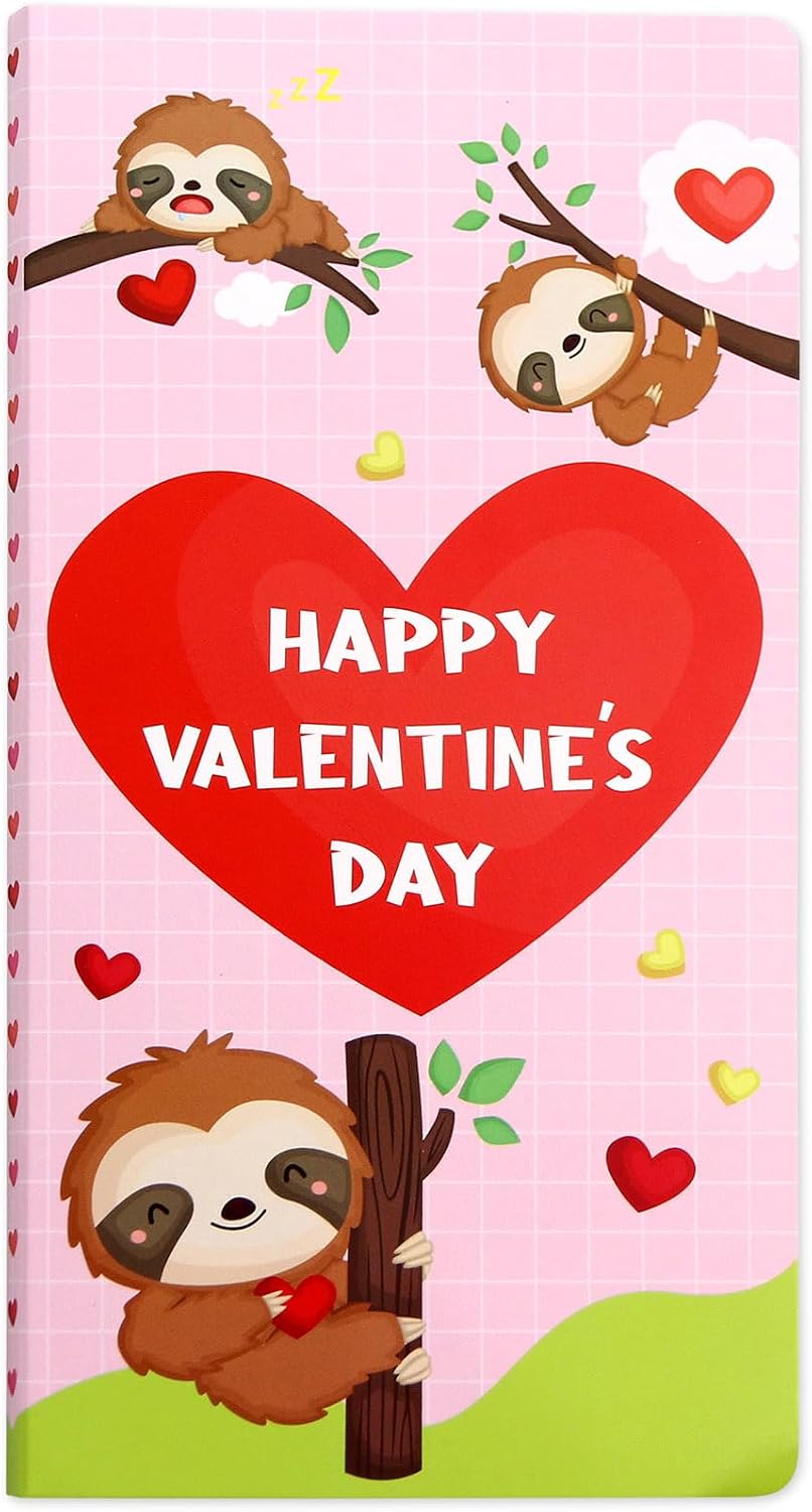 Fancy Land Valentines Day Sticky Notes Sloth Sticky Notepads Set 240 Sheets Valentine’s Day Gifts for Teachers Book Notes Sloth Lovers Kids Office School Friends Gifts Lazy Day Small Gifts