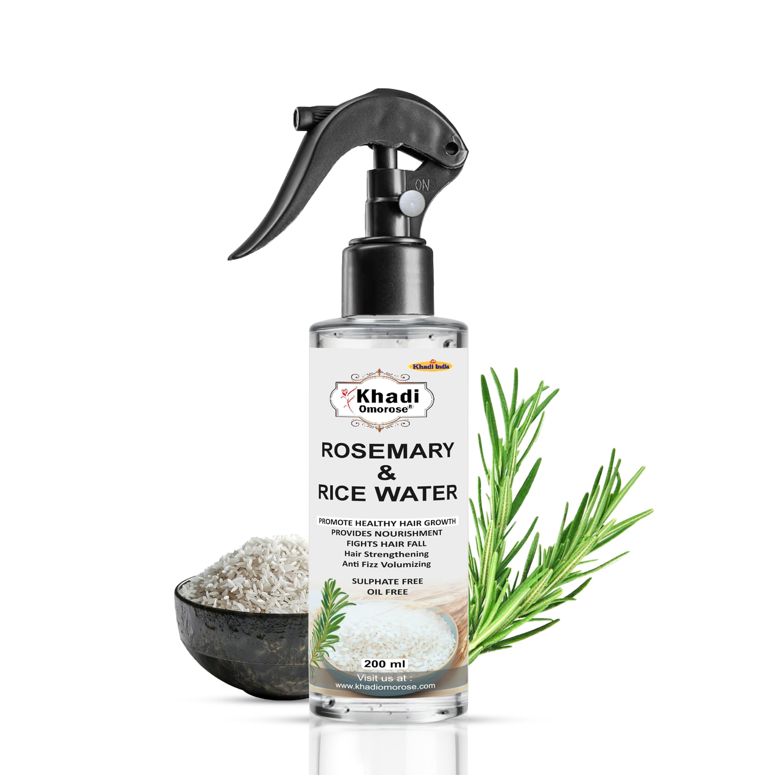 Khadi Omorose Rosemary & Rice Extract Water Spray for Hair Growth | 200 ml | Adds Shine & Helps Reduce Hairfall, Strengthens Hair | For All Hair Types | For Men & Women |-image-18