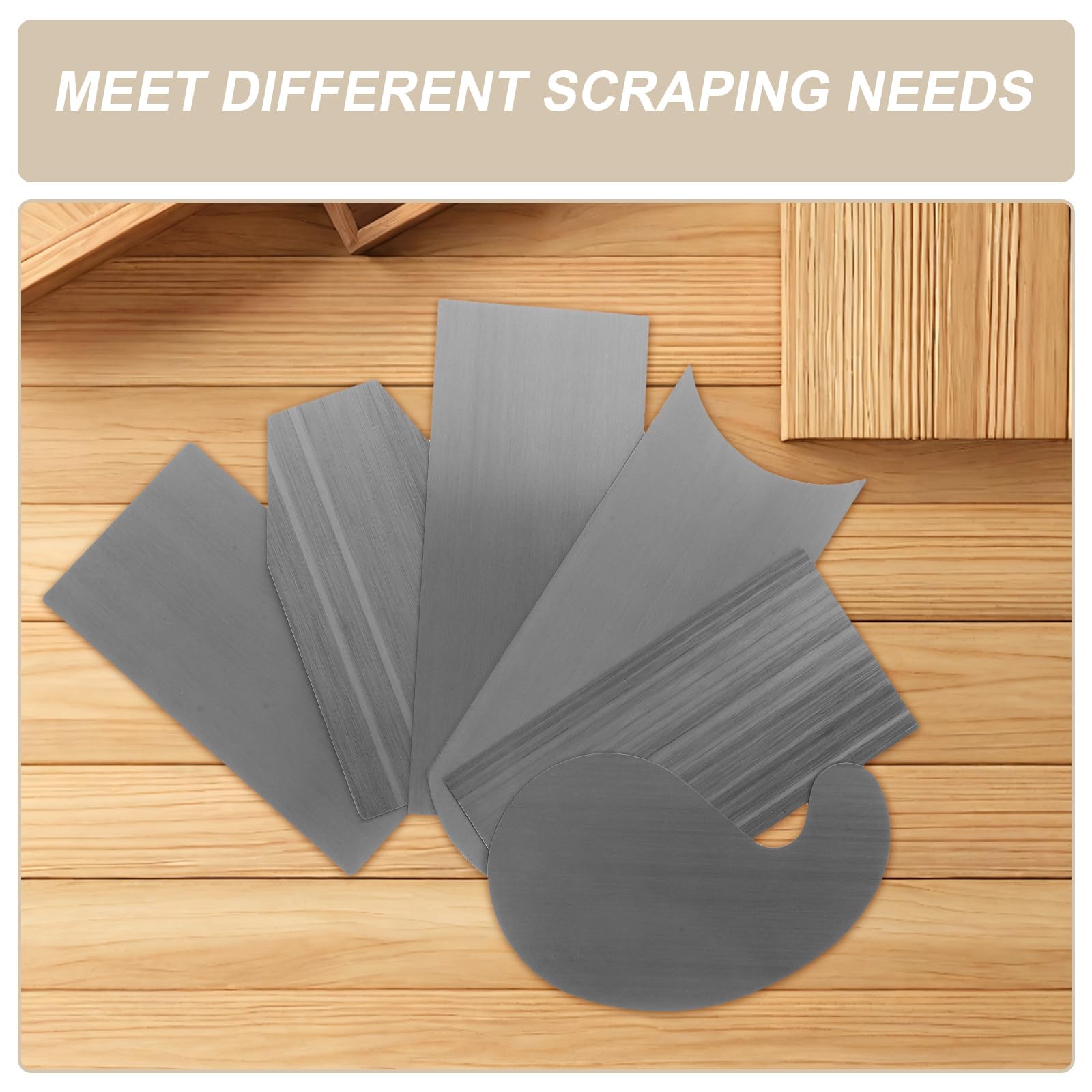 Gadpiparty Set di 2 raschietti per carte per la lavorazione del legno - Raschietti in metallo multiforme Kit di raschiatura multiuso per mobili per lucidatura, molatura e riparazioni di mobili