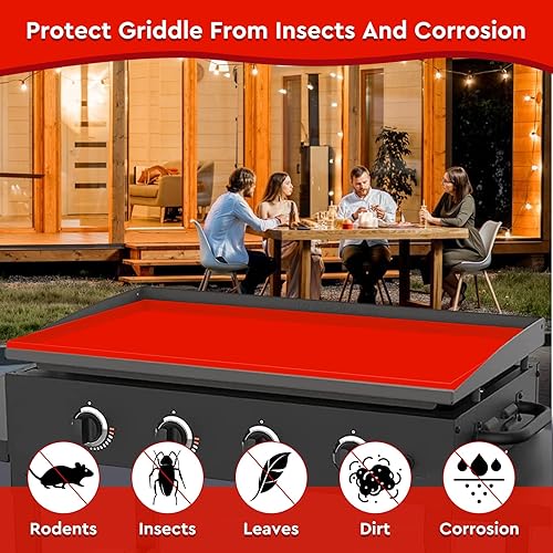 Miniatura 2 de Tapete de silicona de 28 pulgadas, resistente grado alimenticio, fundas para parrilla Blackston de 28 pulgadas, protege la plancha de insectos,