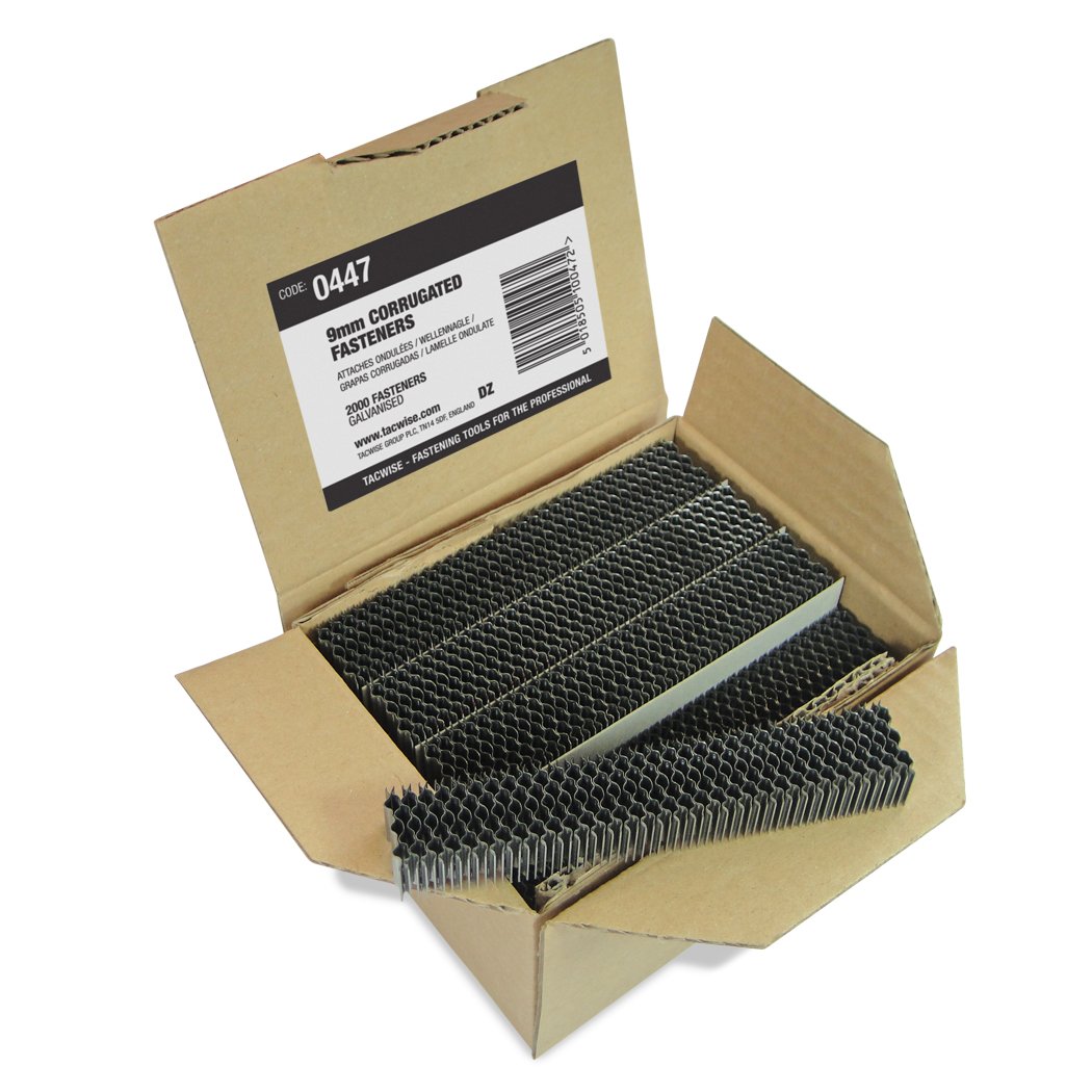 Tacwise 0447 Fijaciones Corrugadas Galvanizadas de 9 mm, Paquete de 2000