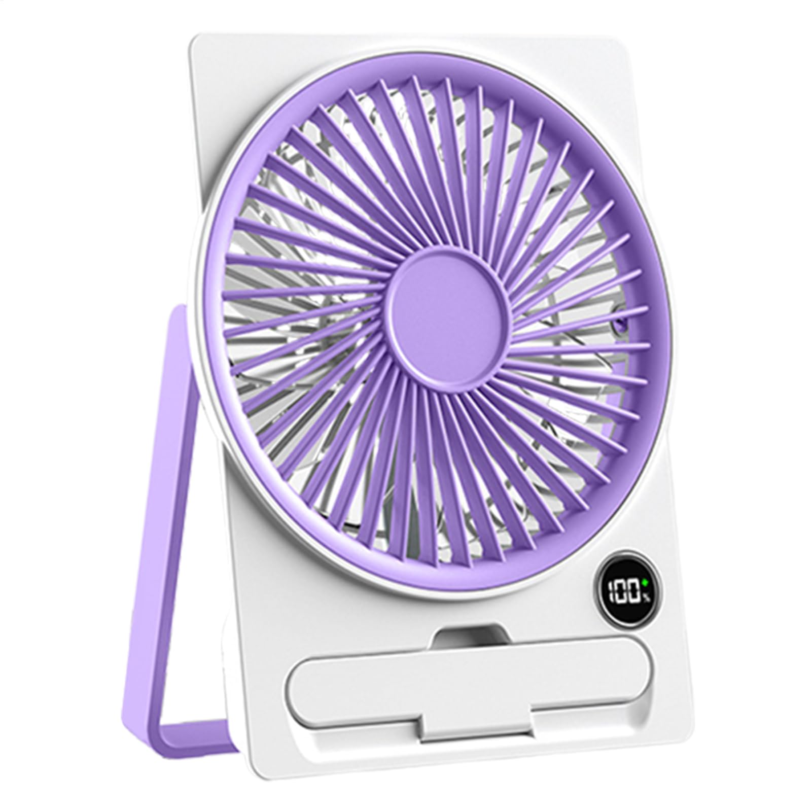 Ventilateur de bureau USB rechargeable Genérico avec écran LCD pour adultes