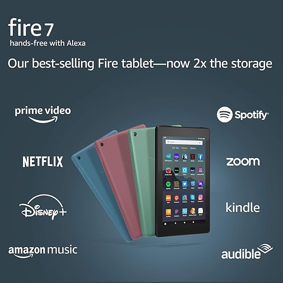 Fire 7 tablet, 7" display, 16 GB, (2019 release), Black