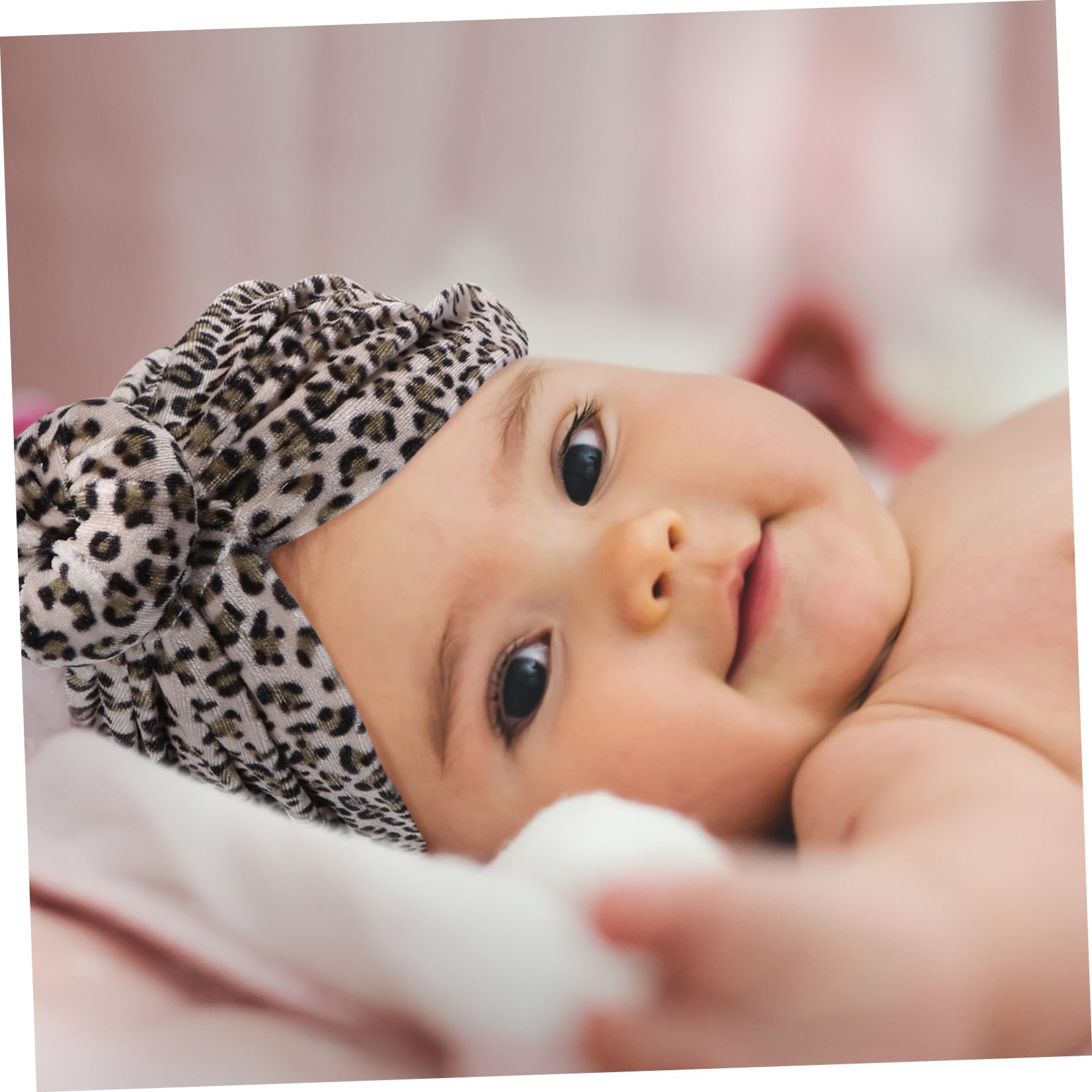 LIFKOME Gorro con Estampado De Leopardo para Niños Pañuelos De Algodón Turbantes para Bebés Gorro Bebe Recien Nacido Gorritos Bebé Recién Nacido Gorro De Oreja De Bebé