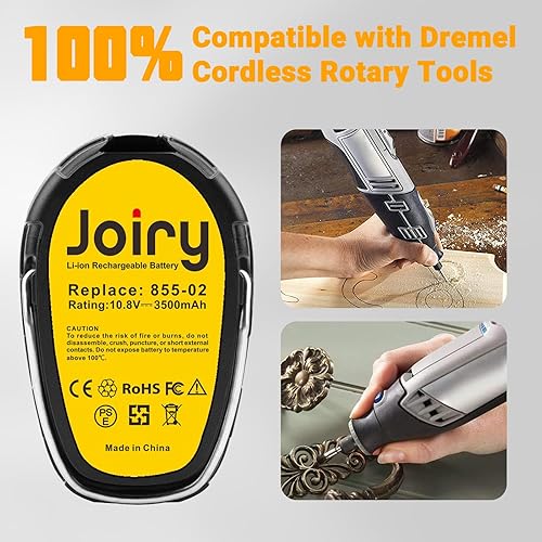 Miniatura 2 de Joiry Battey para Dremel 10.8V 2.5Ah Li-ion Batería de repuesto 855-02 855-01 8000-01 8001-01 8001-02 Herramientas eléctricas