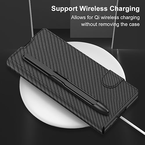 Miniatura 64 de DOOTOO - Funda para Samsung Galaxy Z Fold 6 con soporte de anillo, Z Fold6 S Pen con soporte y cubierta deslizante para cámara y protector