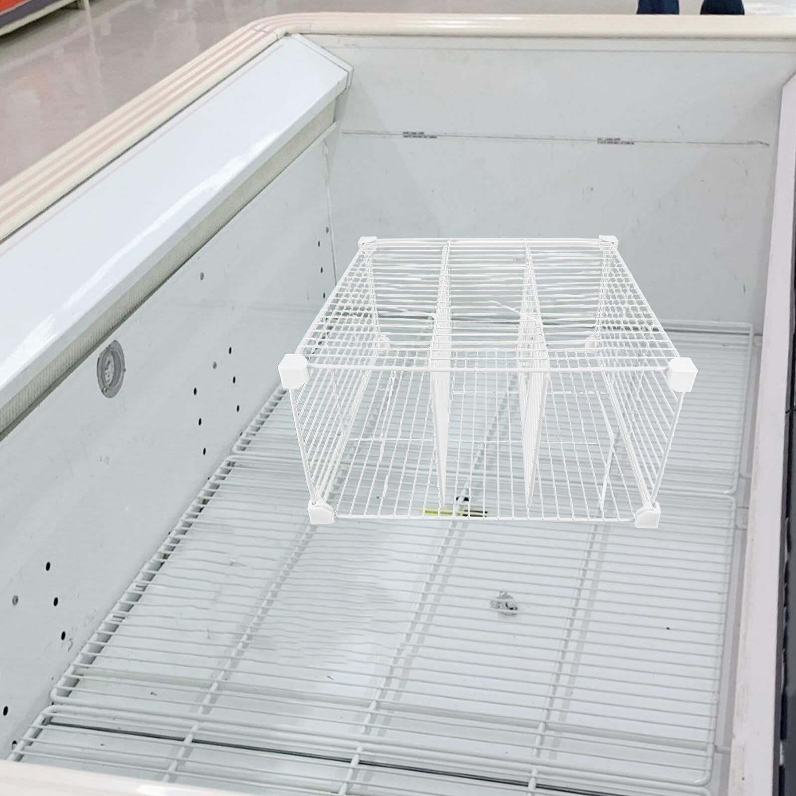 Cabilock Cestas Organizadoras para Congelador de Arcón Separadores sin Metal con Compartimentos Profundos Estante Modular para Refrigerador Contenedores Resistentes para Almacenamiento y