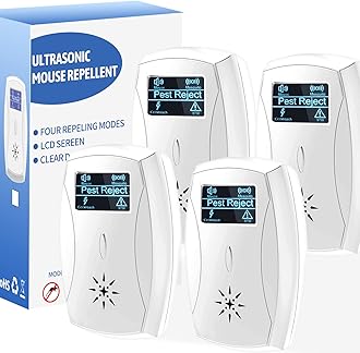 Ultrasonic Pest Repeller 4-in-1 Plug in Frequency Conversion Technology Pest Control Electronic Pest Repellent For Indoor and Outdoor Efficient Repelling Pest, Safe for Human & Pets (4 Pack, White)