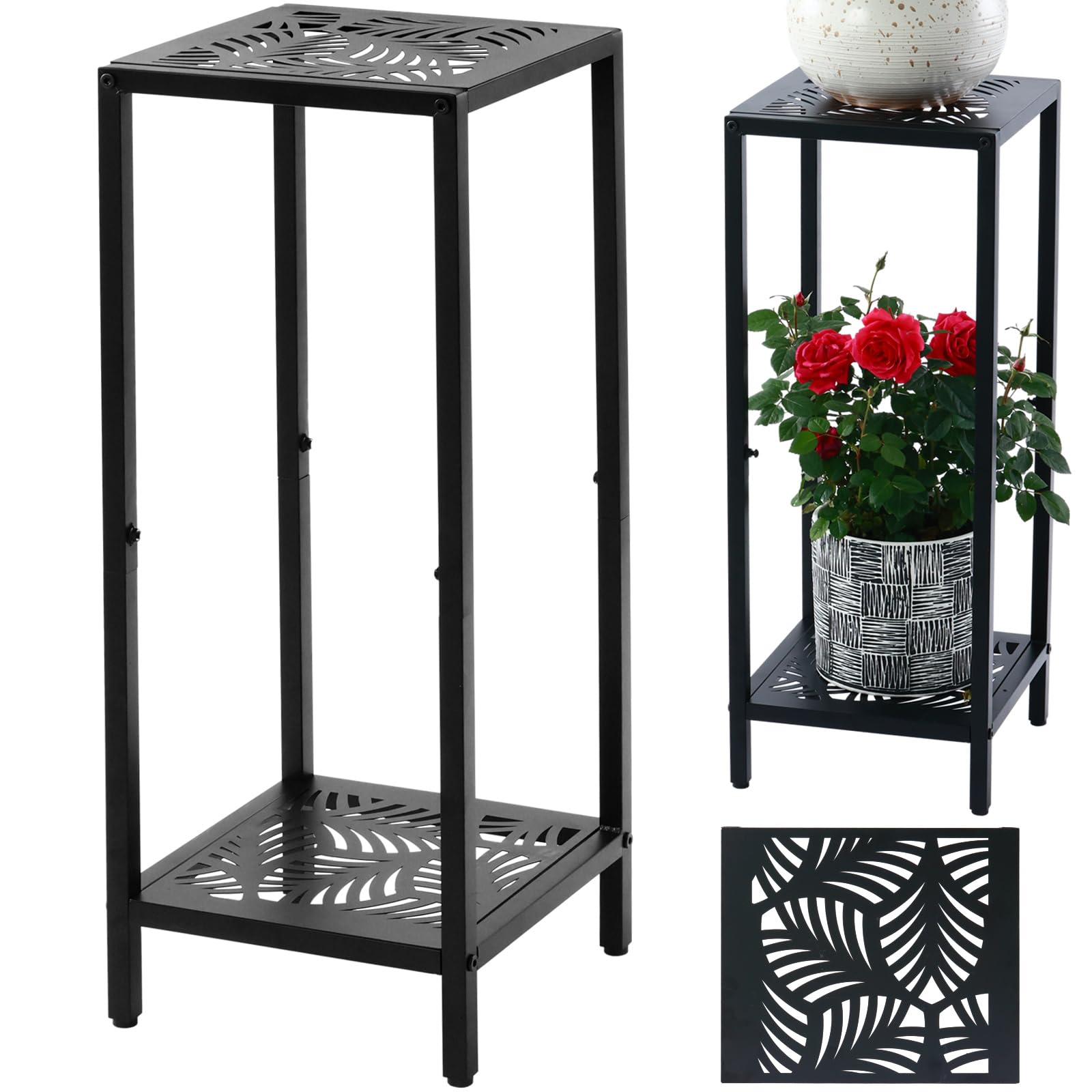 Party Zealot 2 Tier Square Metal Plant Stand