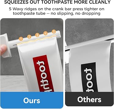 Toothpaste Squeezer 2PCS Squeezes More Cleanly, Toothpaste Tube Squeezer Secure Hold Stable Twist, Toothpaste Roller Squeezer Wall-Mount Storage, Tube Squeezer Tool for Various Cosmetics and Sauce