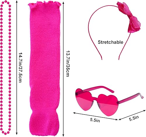 Miniatura 3 de Accesorios para disfraz de los años 80, traje de tutú de neón de los años 90, tema de los años 80 y 90, disfraz de fiesta de neón elegante (rojo