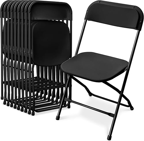 Miniatura 1 de Raysfung Juego de 10 sillas plegables de plástico, sillas comerciales portátiles con marco de acero para fiestas, bodas, eventos, oficina,