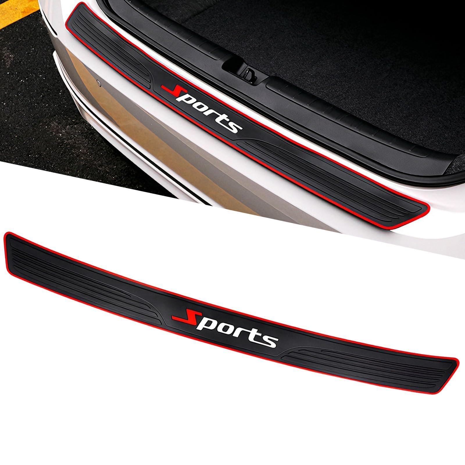MEILIANQIPEI Bumper Protector Rear Guard for Audi Q5 (FY) 2020-2024, Boot Sill Protector Rubber Protection Strip Anti-Scratch Sill Plates Tailgate Cover