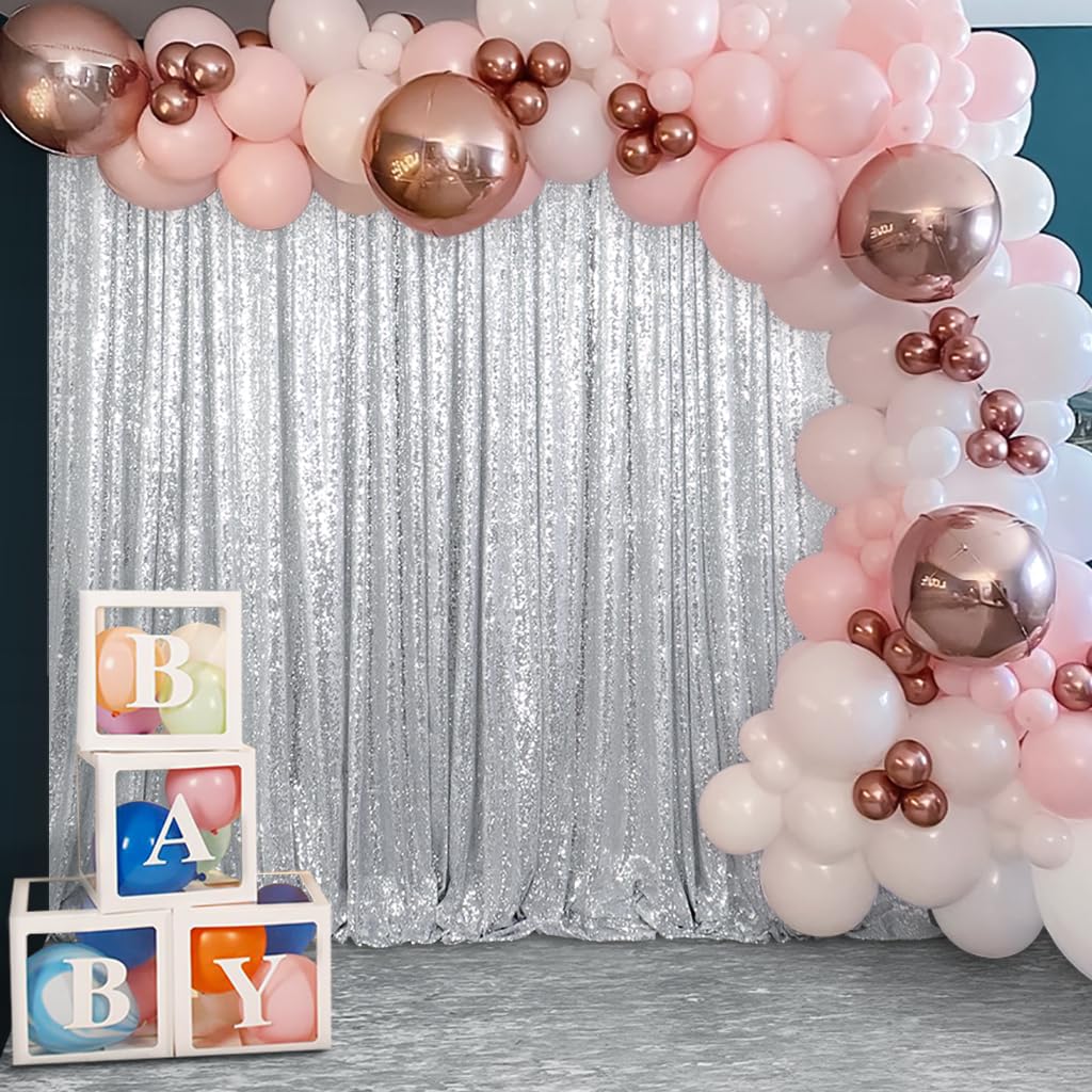 shidianyi 4 ftx6ft-sequin - Sfondo con paillettes per decorazione Xmas 4FTx6FT