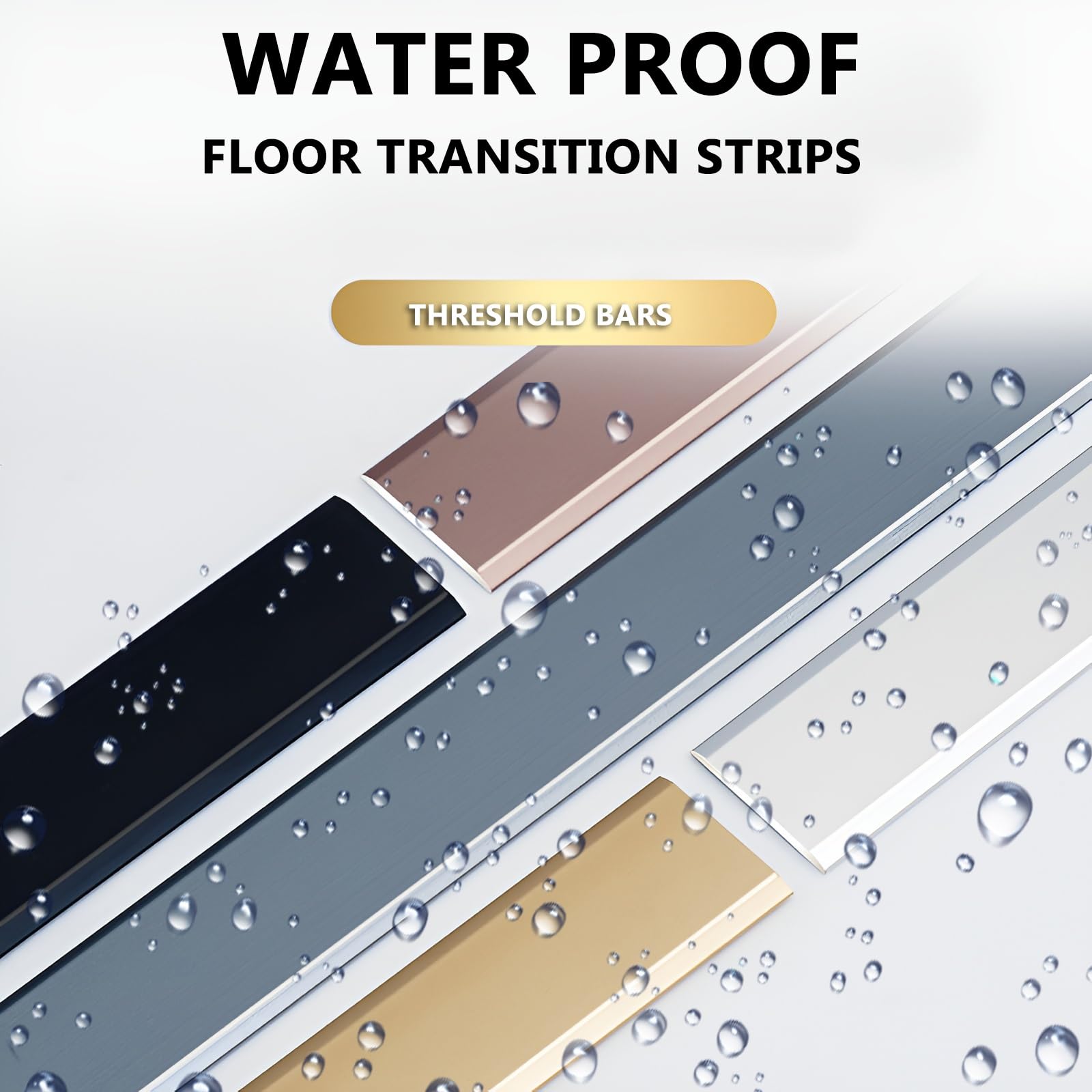 Striscia di Transizione per Pavimento in Alluminio, strisce autoadesive | Strisce di rivestimento per pavimenti in laminato, Adatta per Soglie, Rampe, Mattonelle(Gray,1.2cmx150cm)