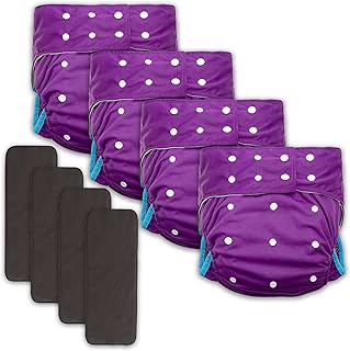 4 Pack Adult Cloth Diapers with Diaper Inserts Adult Diapers Women Adult Diapers Adult Diapers for Men Mens Diapers Incontinence Products Womens Diapers Adult Diaper Pañales para Adultos