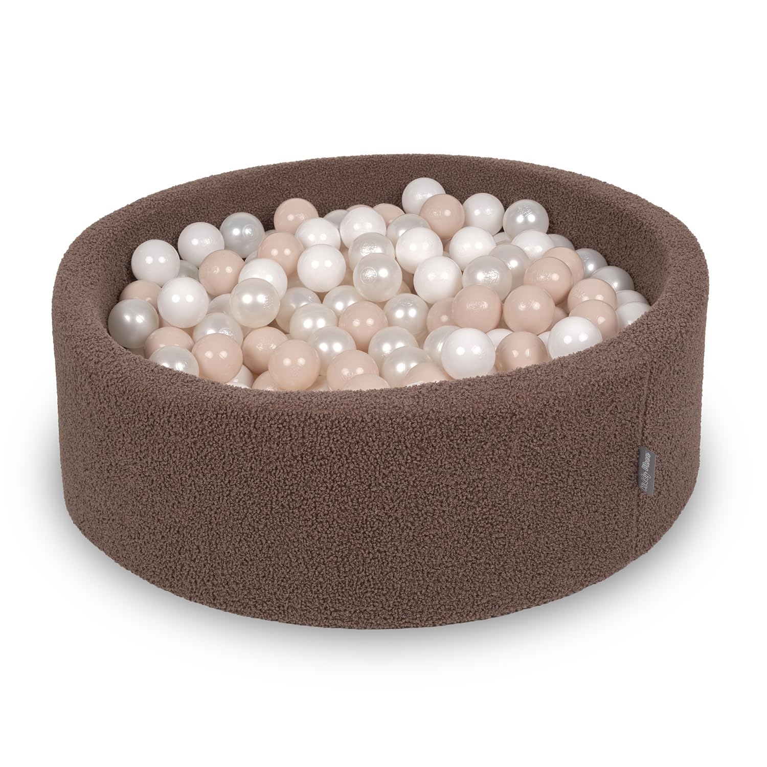 KiddyMoon Ball Pit For Baby With Teddy Plush, Large 7 Cm Balls For A Fuller Ball Pit, From 8 Months, Removable Cover