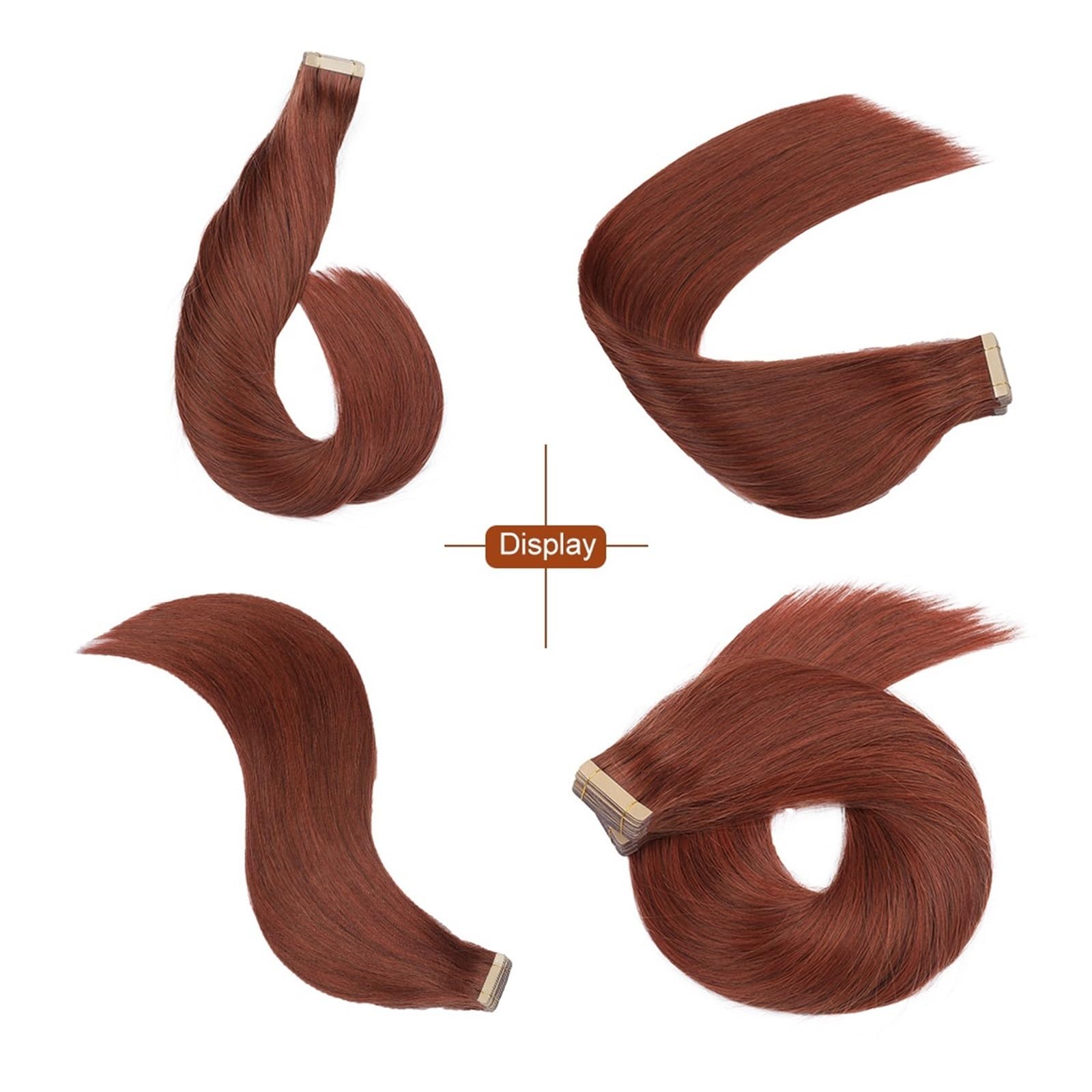 Lot De 40 Extensions De Cheveux Humains À Bande Adhésive, Lisses Et Invisibles, For Salon De Coiffure, De 35 À 61 Cm Facile à Utiliser(24 inches 60cm 50g,1B-6-1B)