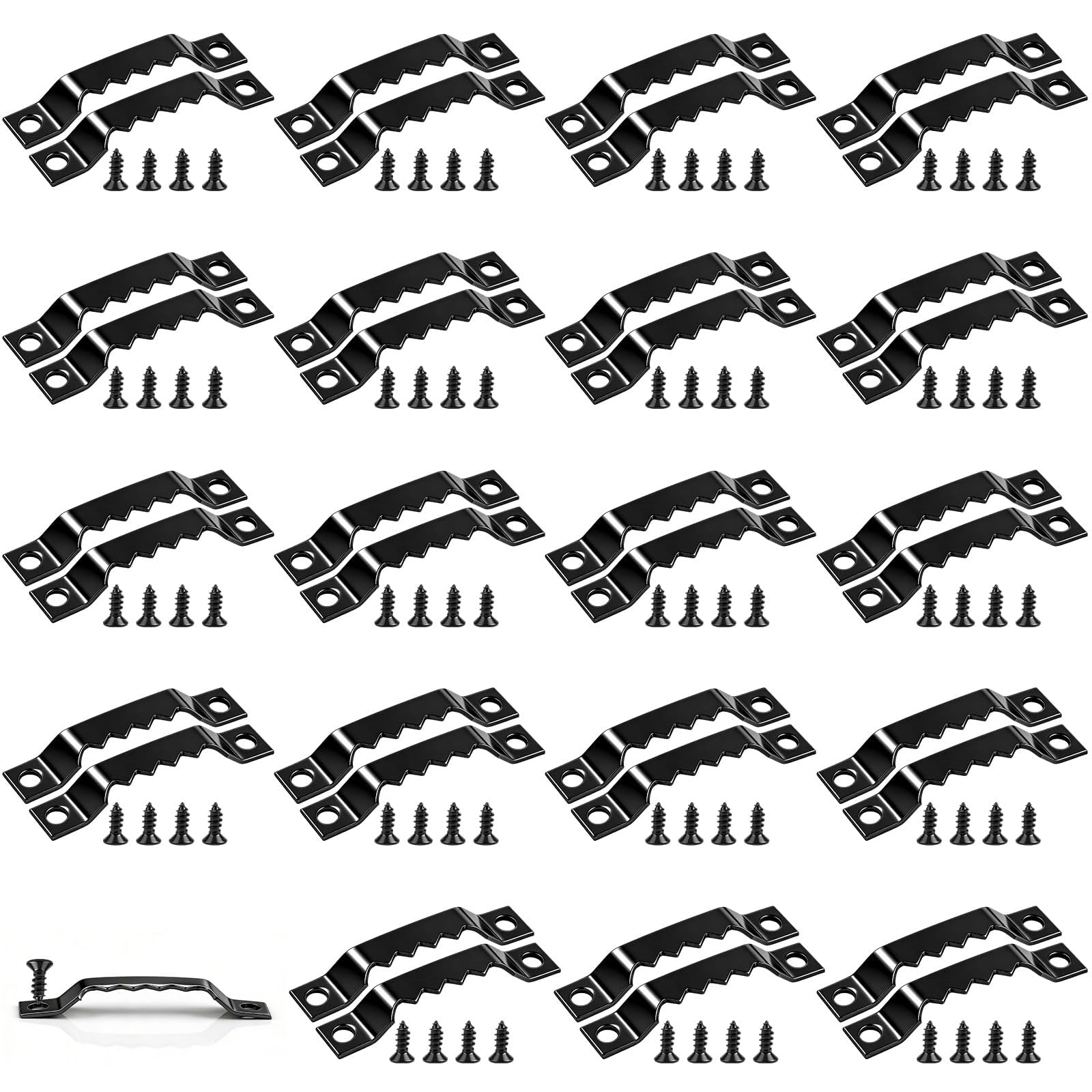 Dwsdws 60 Pcs Sawtooth Picture Hangers 40mm Black Picture Frame Hangers Sawtooth Picture Hooks Canvas Hooks Picture Frame Hook with Screws for Photo Frames Paintings Wall Clock Home Decoration