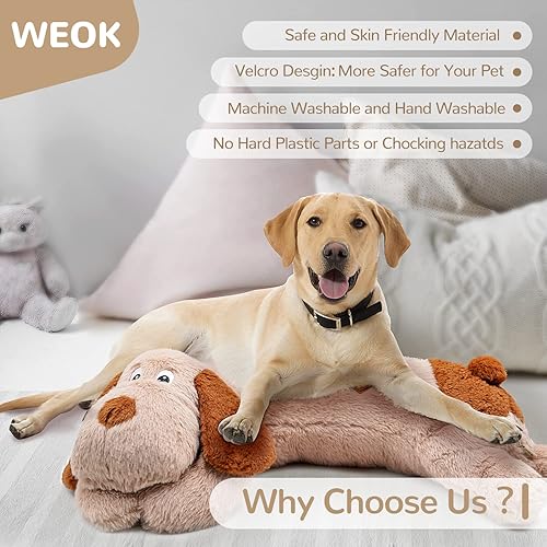 Vista 74 de Heartbeat - Juguete para perros para cachorros, ayuda para aliviar la ansiedad del perro y ayuda calmante, animal de peluche, ayuda calmante