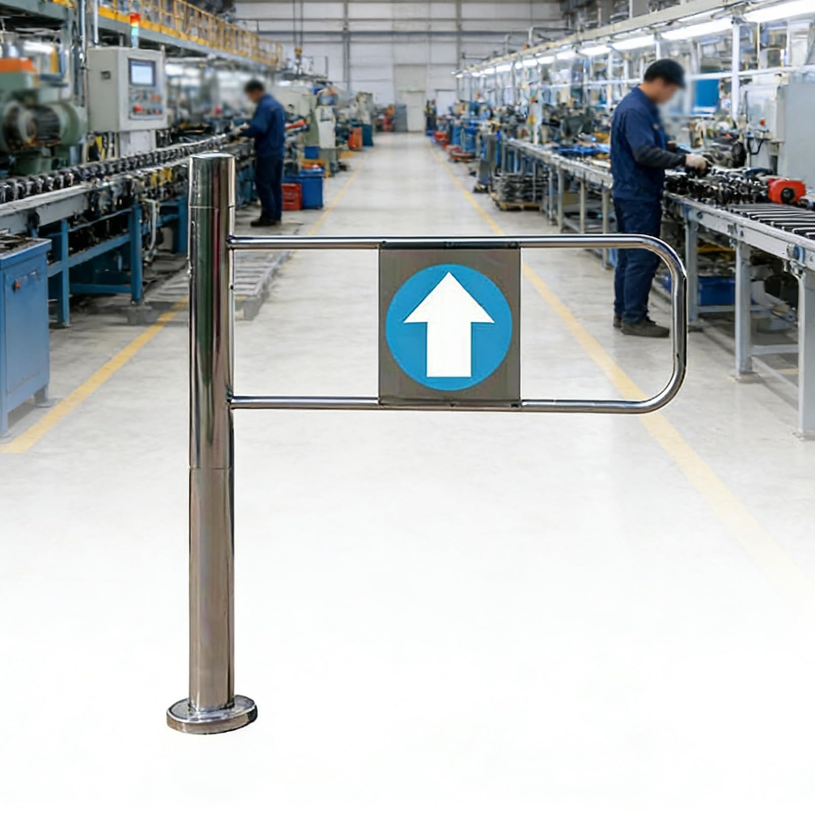 SteelEntrance90° - Dispositivo di accesso per cancello girevole per negozi di alimentari (sinistra 50 x 100 cm)