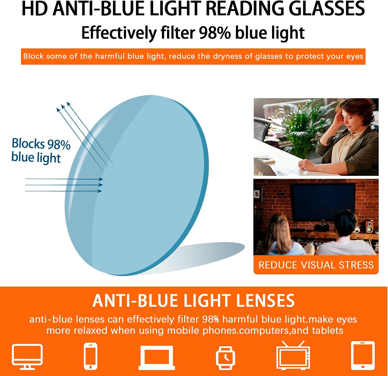 Full Frame Photochromic Multifocus Reading Glasses Blue Light Blocking Transition Computer Readers Sunglasses