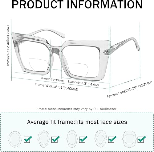 Miniatura 3 de Eyekepper Lentes de lectura bifocales fotocromáticos de transición para mujer de gran tamaño