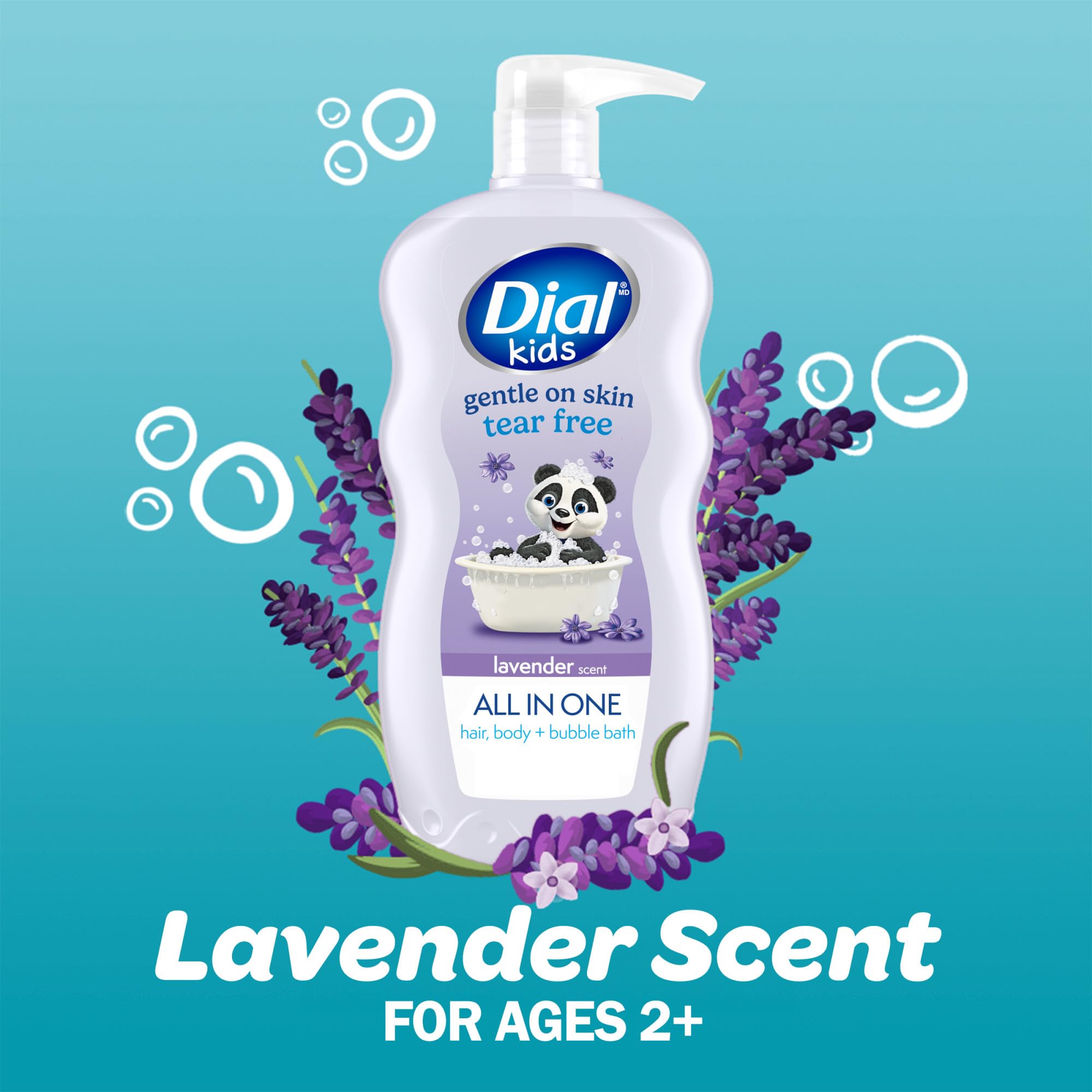Dial Kids 3-in-1 Body, Hair & Bubble Bath, 24 Fl Oz, 4-Pack