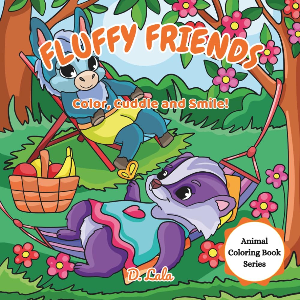 Fluffy Friends: Color, Cuddle & Smile!: Animal Coloring Book Series