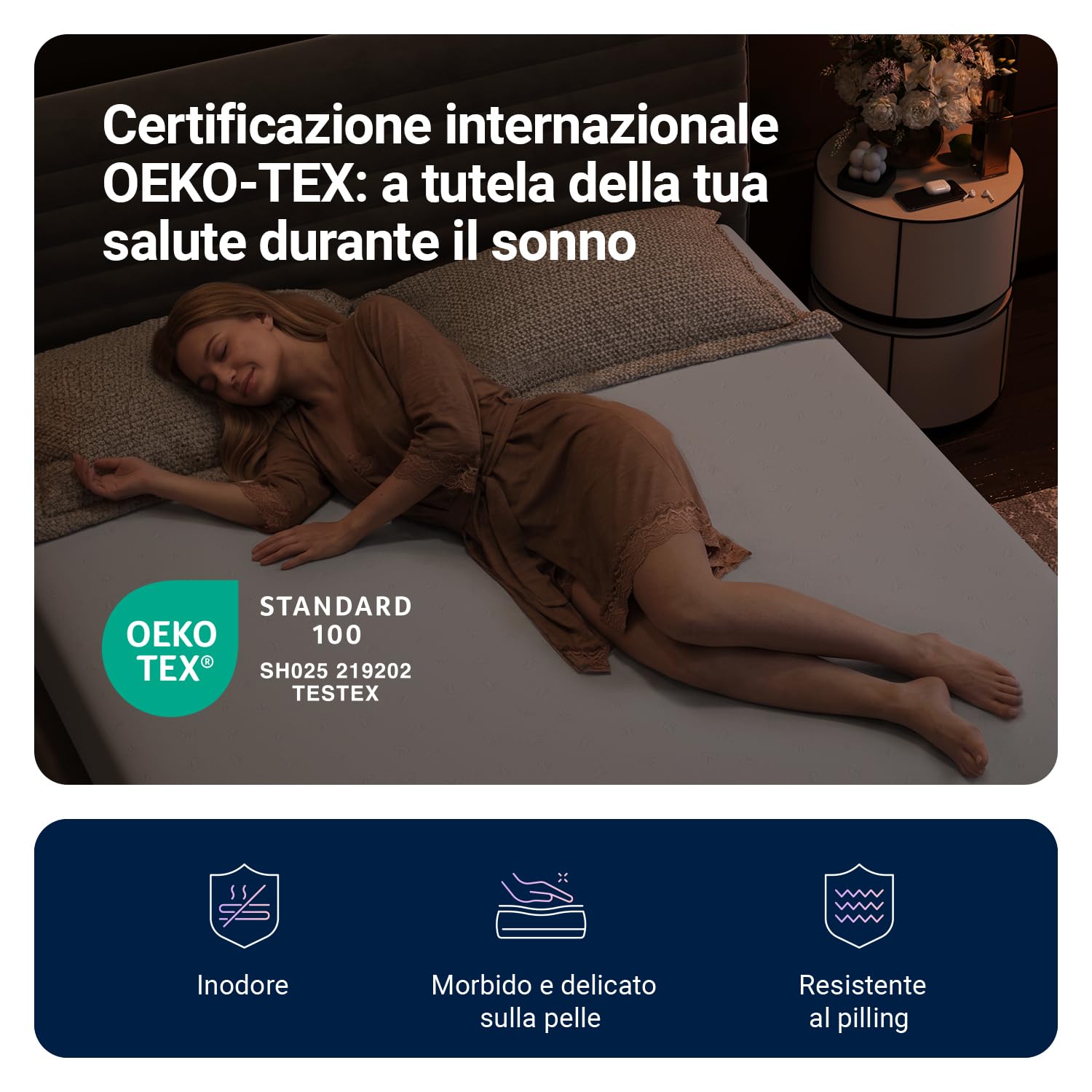 Avenco Materasso Matrimoniale 160x200, Alto 20 cm in Memory Foam e Schiuma a Onde in Fibra di Bambù, Ortopedico e Ergonomico, Rimovibile e Lavabile