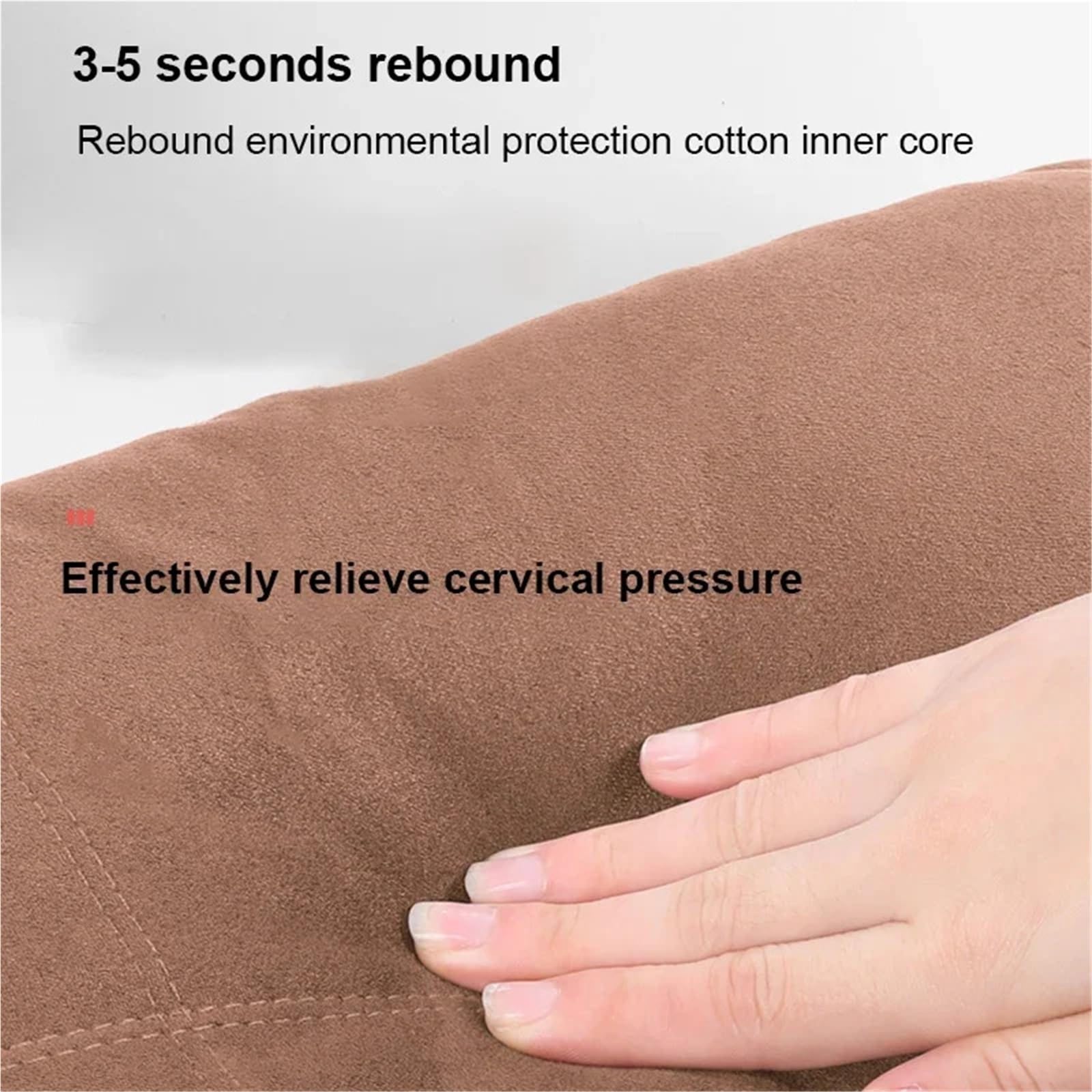 Car Pillow Driving Seat Cuscino per poggiatesta in pelle scamosciata per auto, in cotone con memoria, per interni auto, adatto per Volvo XC60 XC90 S60 S90 V60 V90 XC40 C40(Brown-2pcs)
