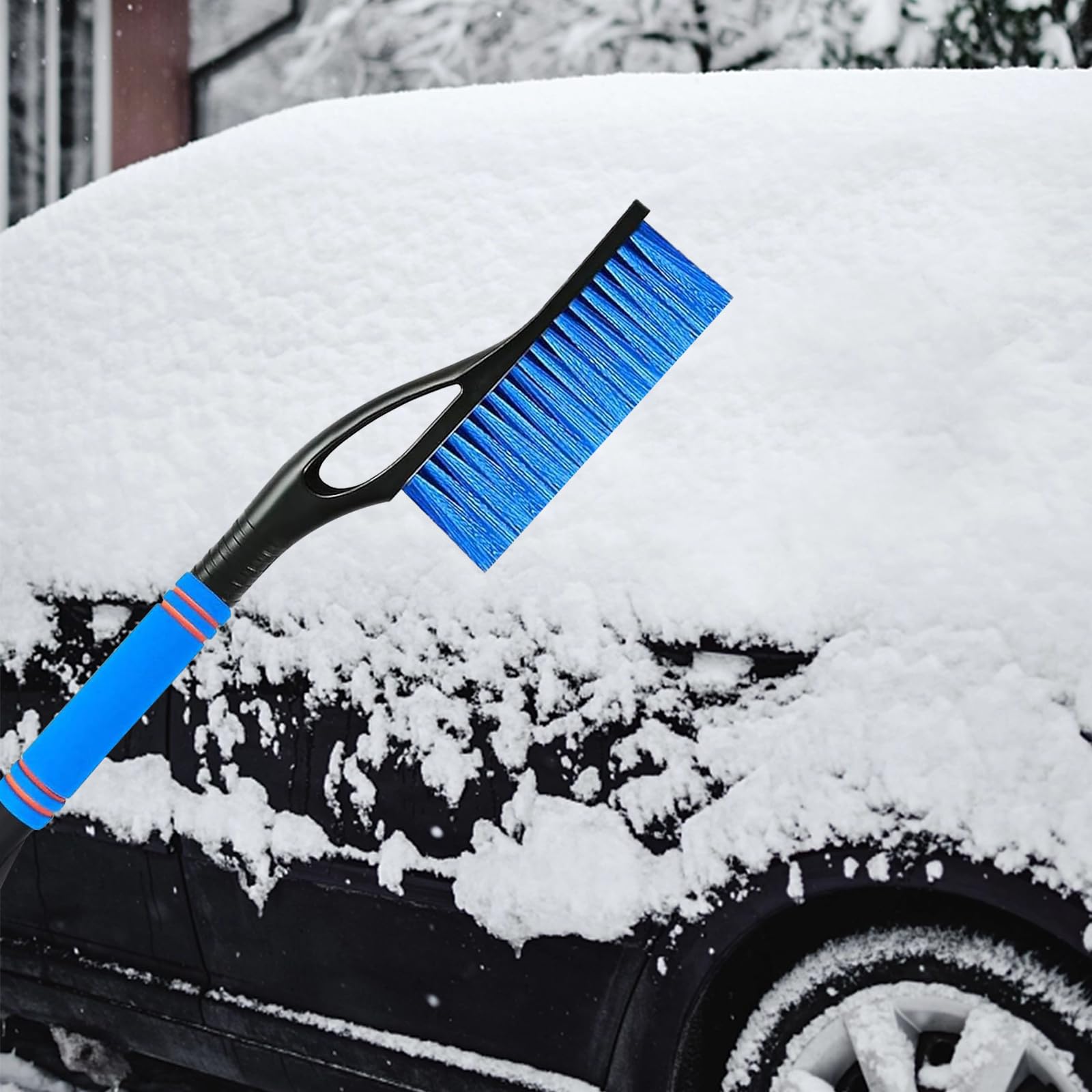 Raschietto Per Ghiaccio 2 In 1 Con Spazzola Neve - Attrezzo Auto Per Parabrezza Con Manico Morbido - Foto 2