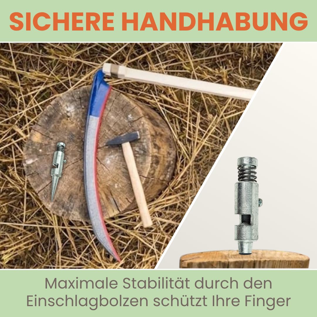 Dengelamboss für Sense mit Feder – Amboss zum Dengeln & Sensenamboss, EU-QUALITÄT, Präziser Schlagdengel, Schlagdengelapparat