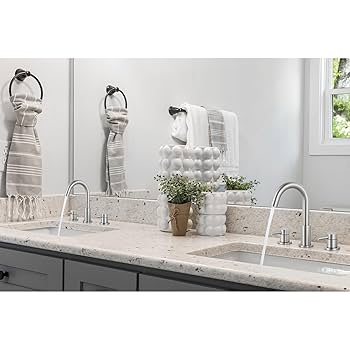 Qomolangma Bathroom Faucets for Sink 3 Hole, 8 inch